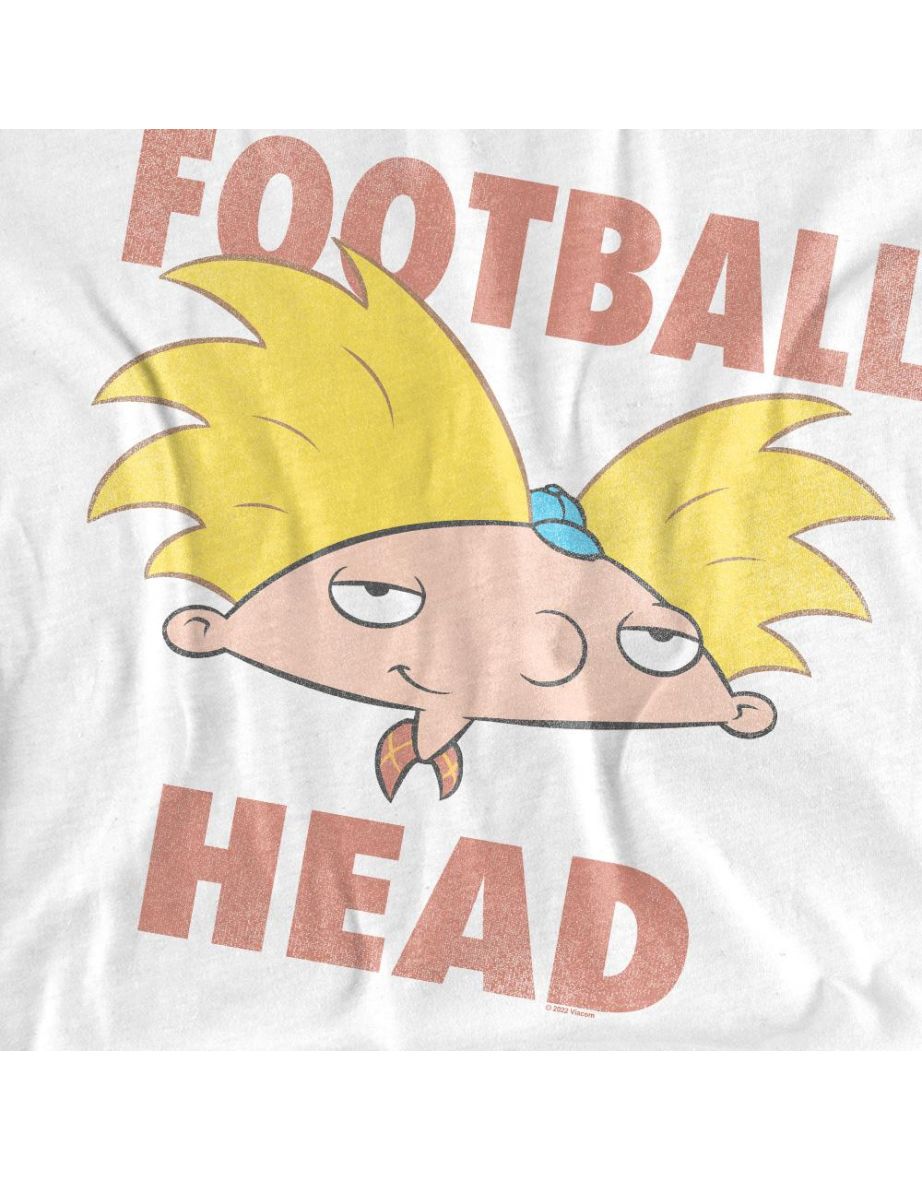 Hey Arnold! Unisex Adult Football Head T-Shirt - White - 3