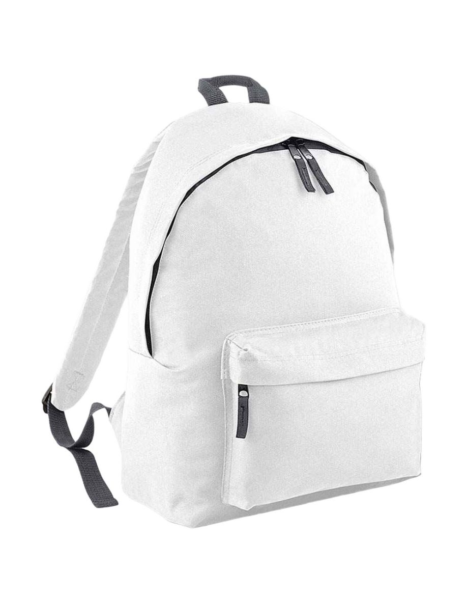 Bagbase Original Plain Backpack - White/Graphite Grey