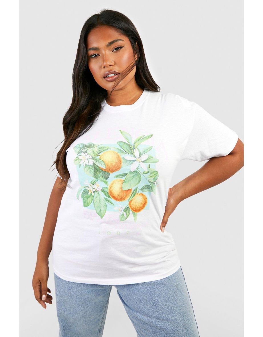 Plus Oranges Graphic T-shirt - white