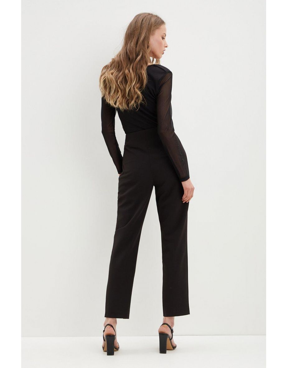 Tall Black Split Hem Trousers - 2