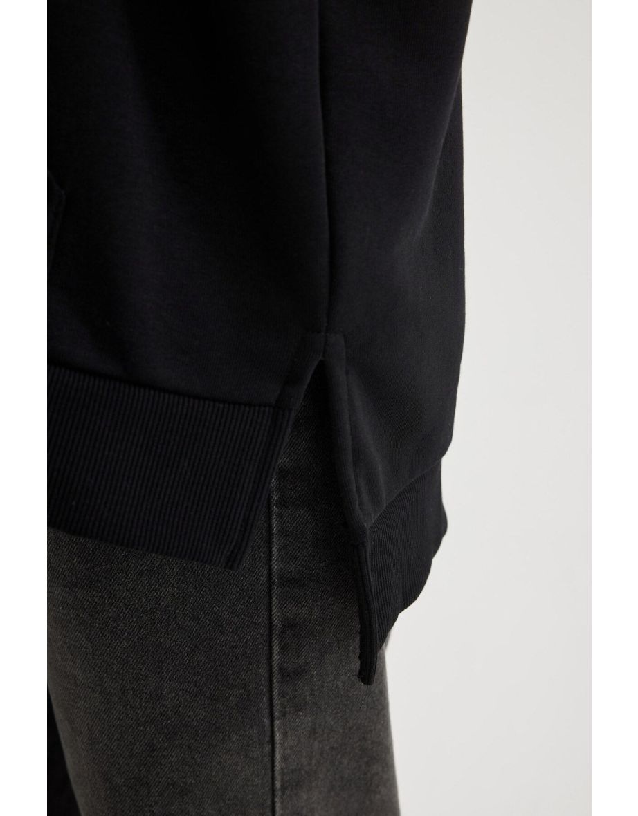 Oversize Fit Polo Neck Hoodie - 5
