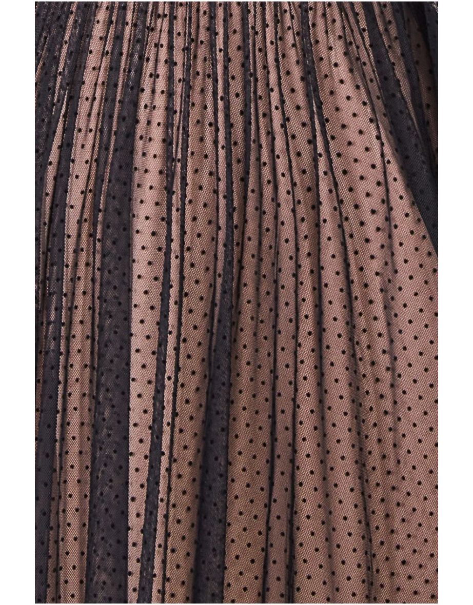 Goddiva Corsage V-Neck Dobby Mesh Maxi - Black - 3