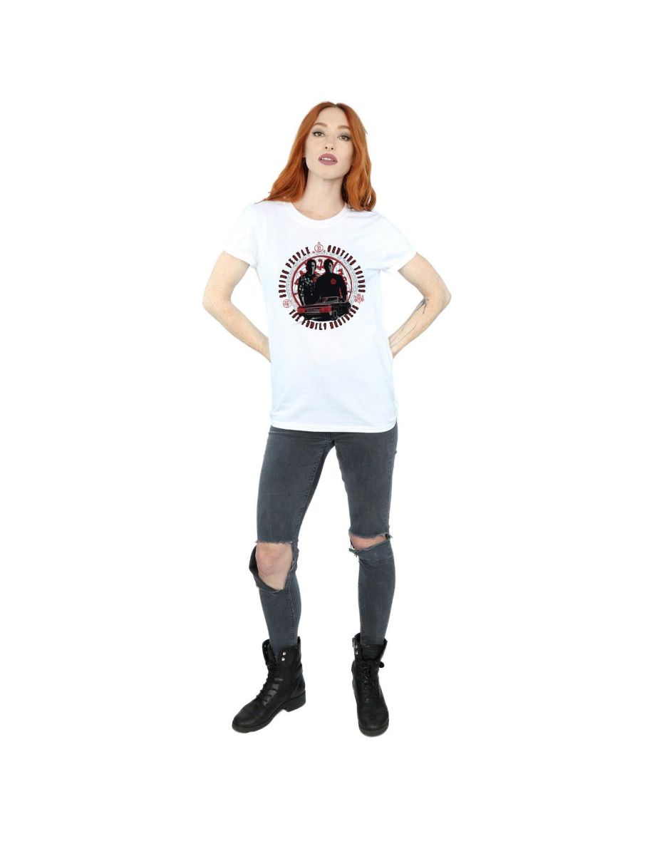 Supernatural Womens/Ladies Family Business Cotton Boyfriend T-Shirt - White