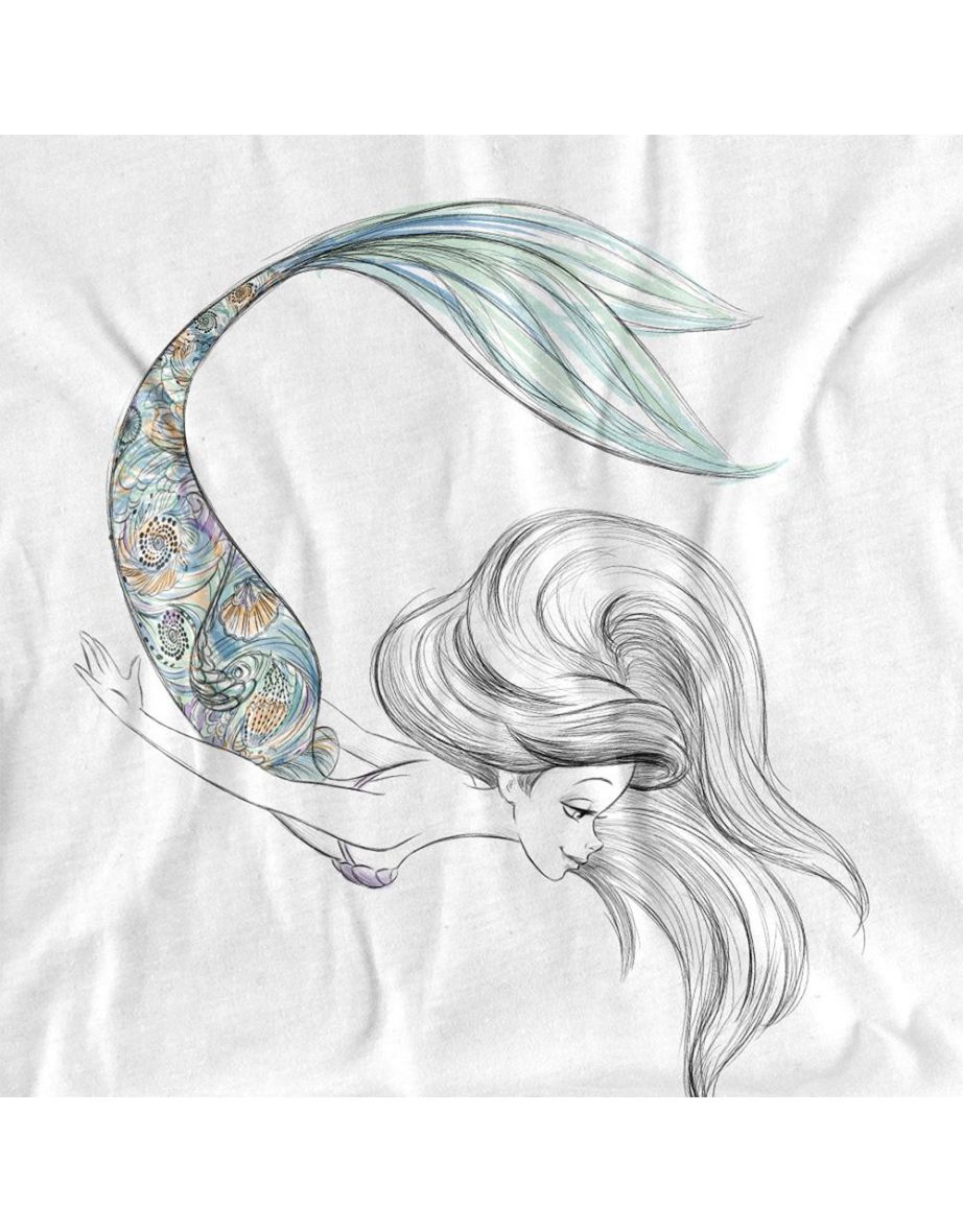 The Little Mermaid Adult Pearlescent Ariel T-Shirt - White - 2