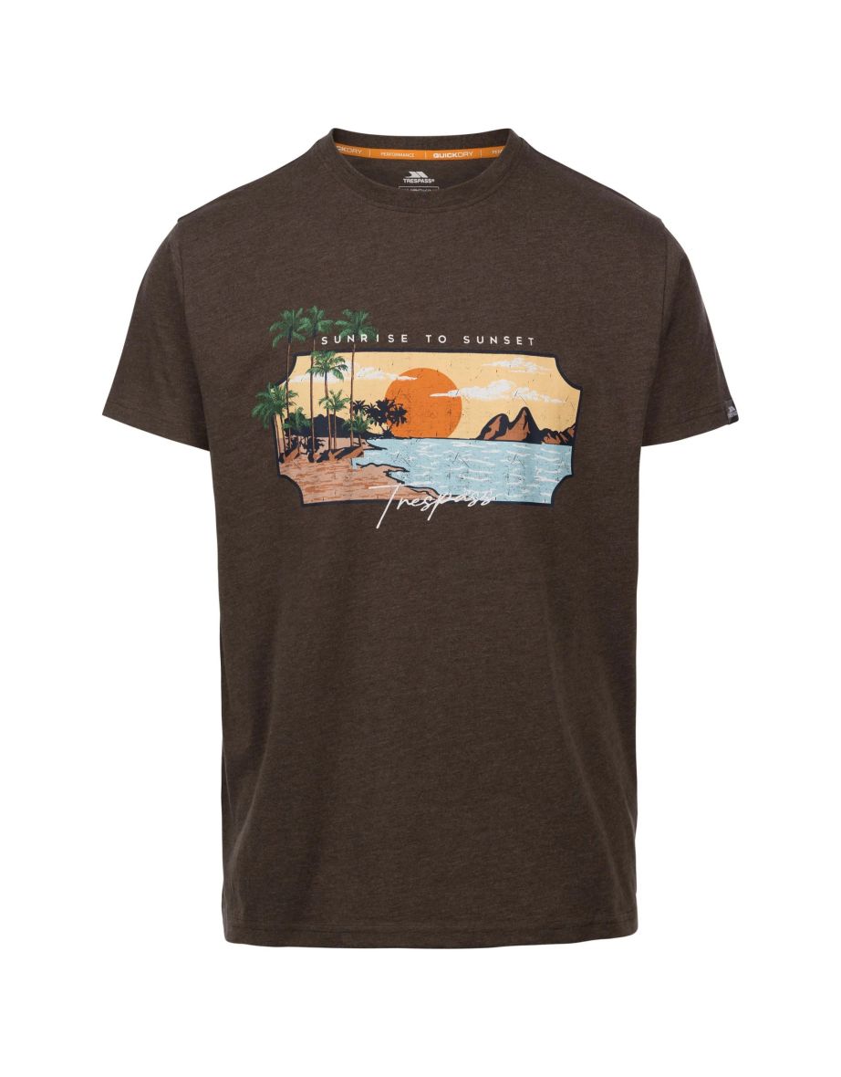 Trespass Mens Pendla Printed T-Shirt - Peat Marl