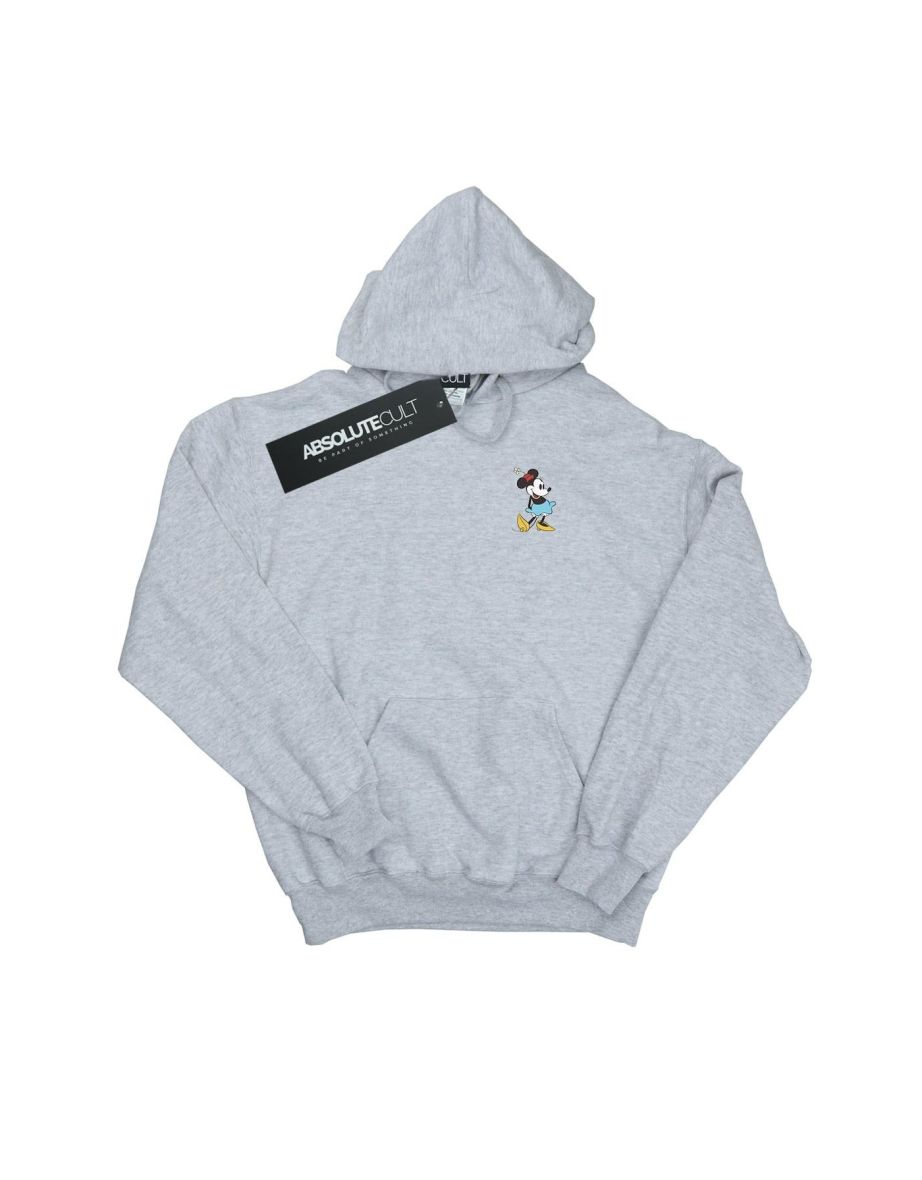 Disney Womens/Ladies Minnie Mouse Kick Chest Hoodie - Heather Grey - 3