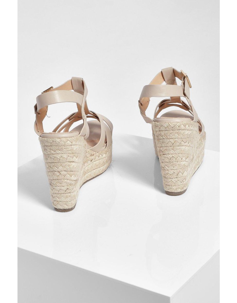 Woven Front Espadrille Wedge - nude - 3