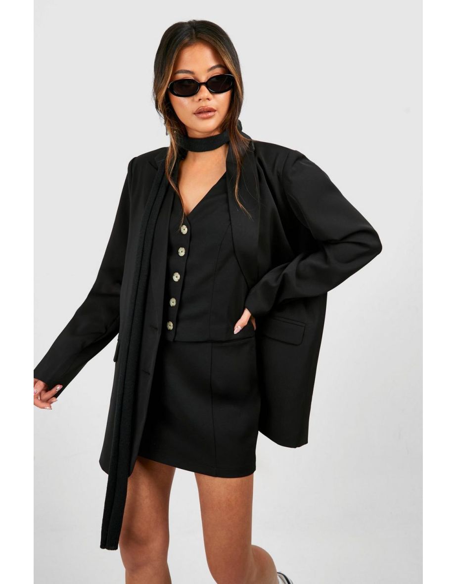 Seam Detail Micro Mini Skirt - black