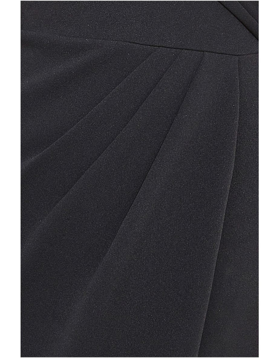 Goddiva Scuba Bardot Wrap Maxi Dress - Black - 3