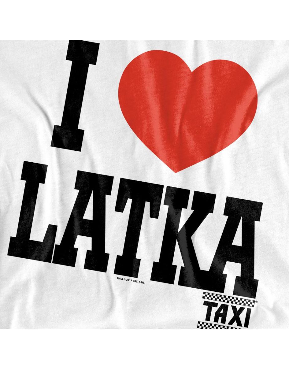 TAXI Unisex Adult I Heart Latka T-Shirt - White - 3