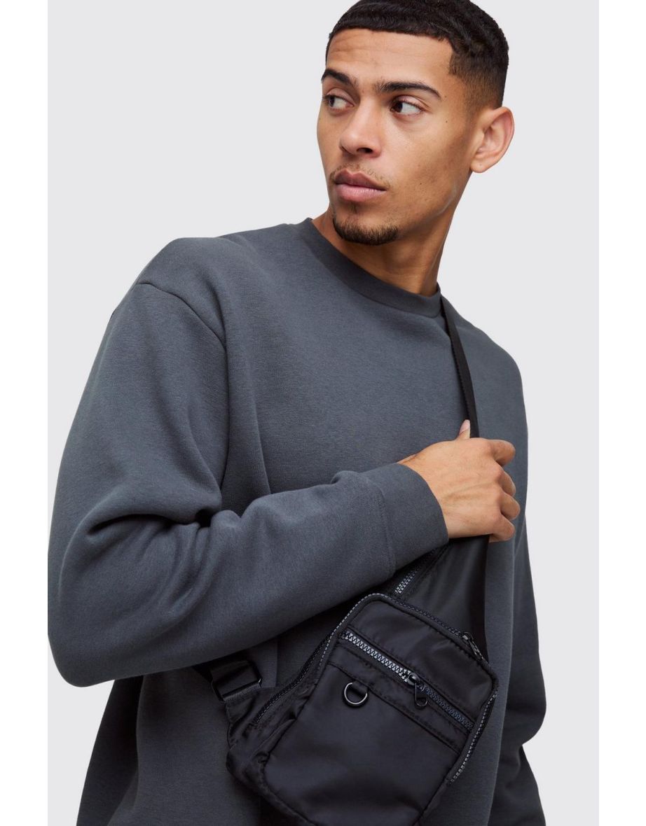 Nylon Sling  Bag - black