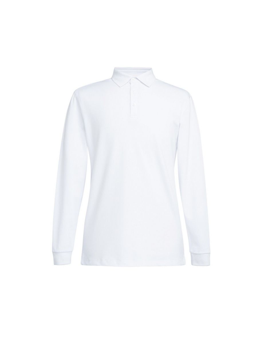 Brook Taverner Mens Frederick Long-Sleeved Polo Shirt - White