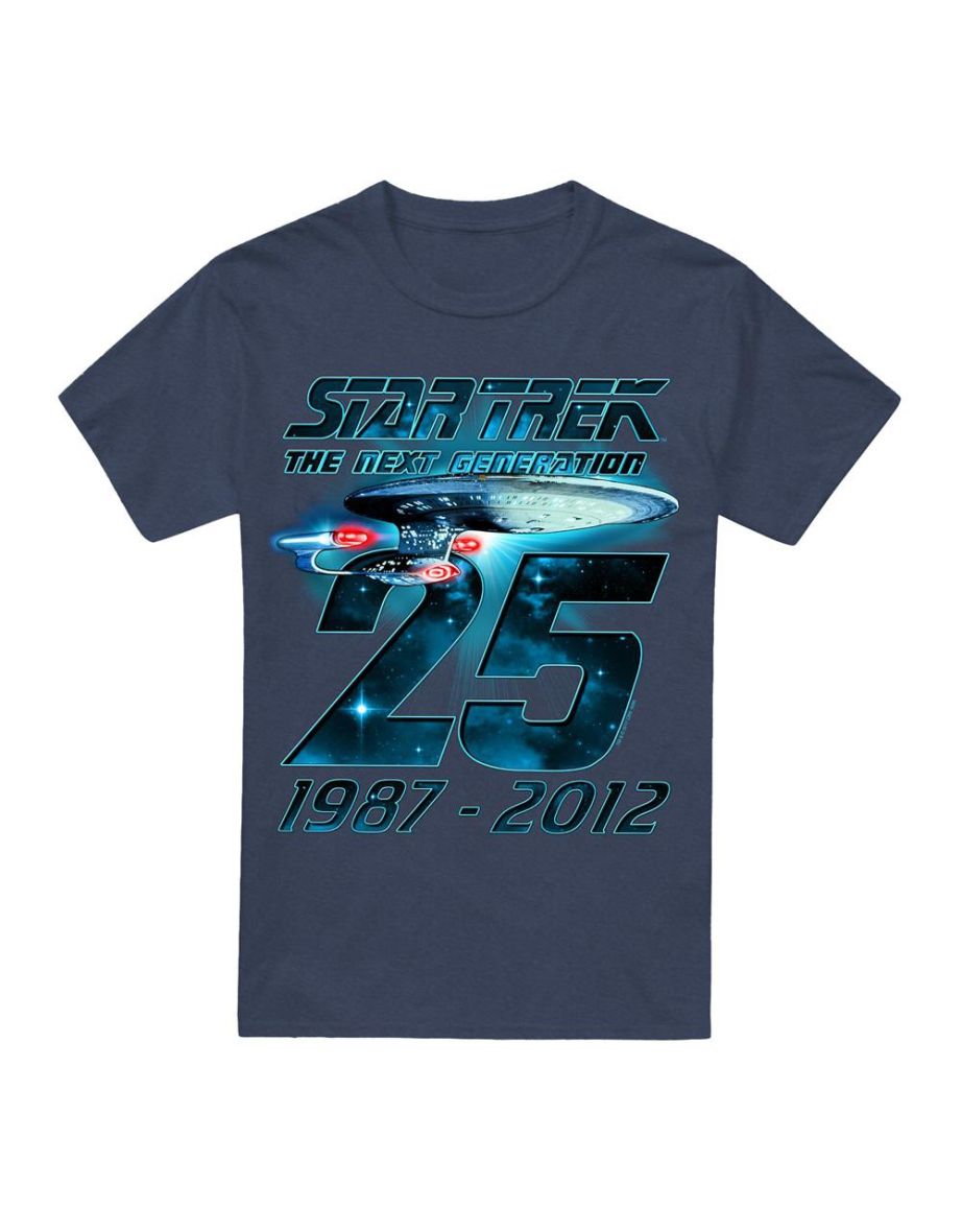 Star Trek Unisex Adult Enterprise 25 T-Shirt - Navy