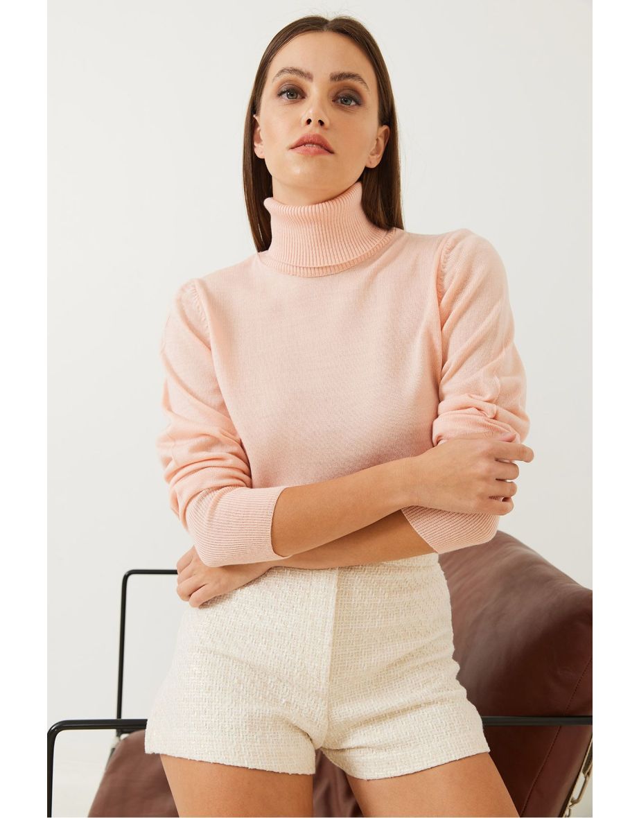 Women's Turtleneck Ribbed Sweater - 7
