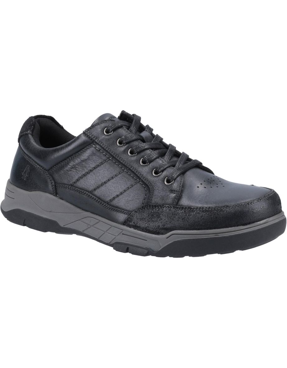 Hush Puppies Mens Finley Leather Shoes - Black