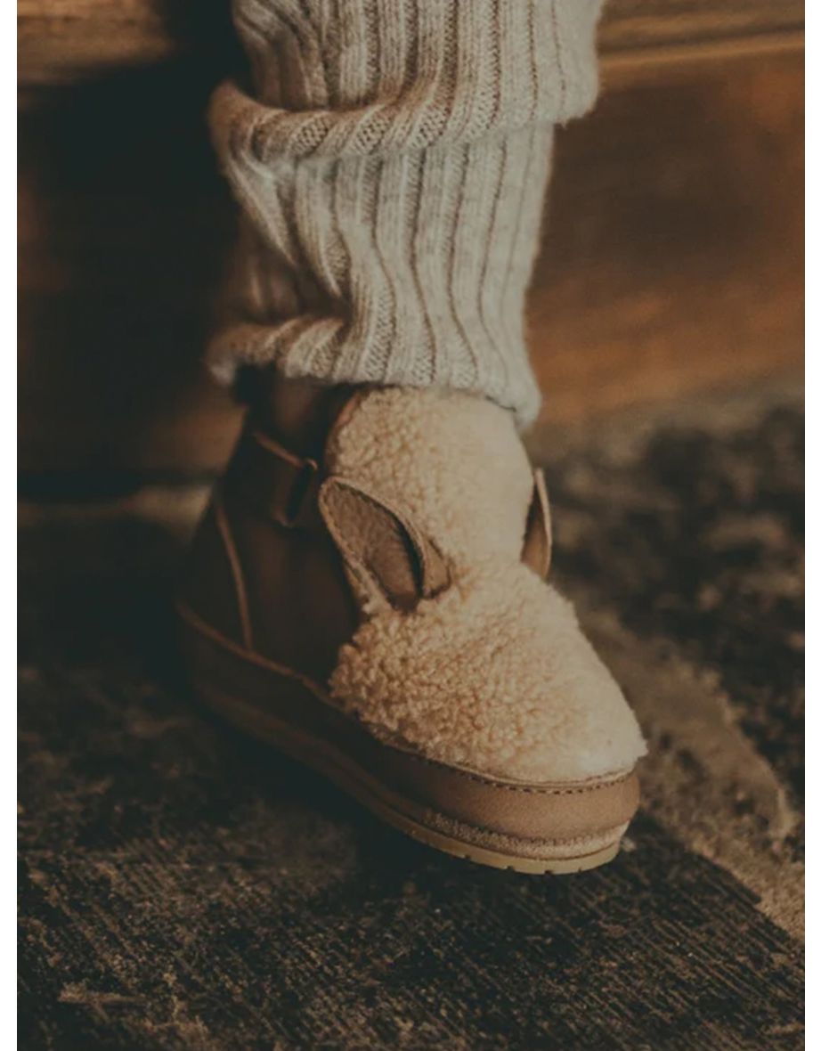 Baby Richy Alpaca Booties in Beige