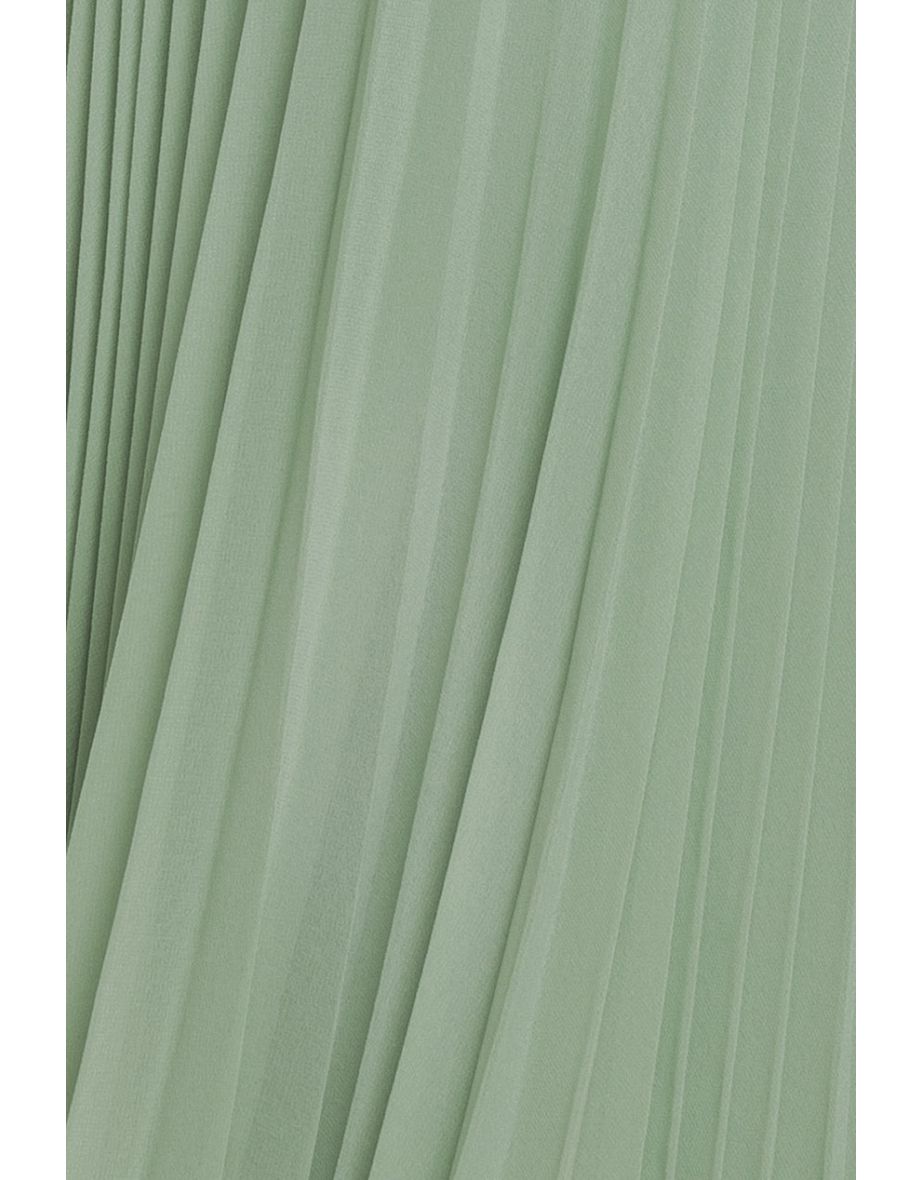 Goddiva Cowl Neck Pleated A-Line Chiffon Midi Dress - 4