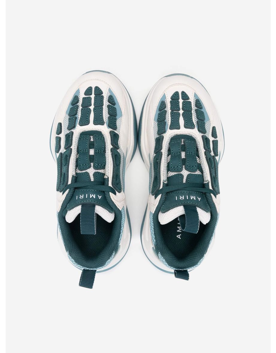 Amiri Kids Leather Bone Runner Trainers in Blue - 2
