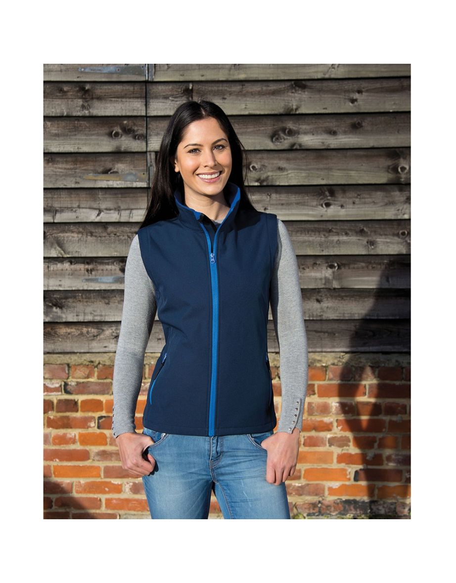 Result Core Womens/Ladies Printable Softshell Bodywarmer - Navy /Royal - 1