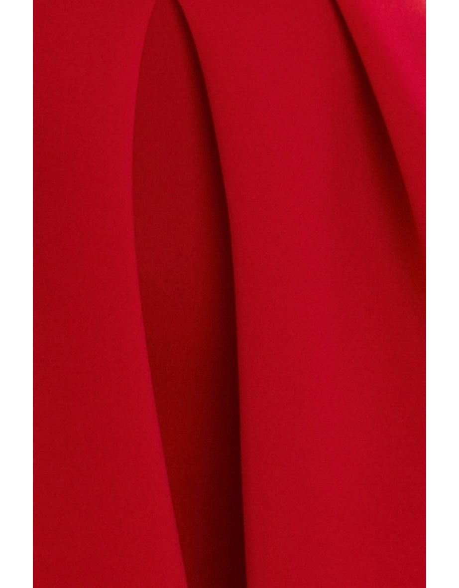 Goddiva Scuba Foam Skater Midi Dress - Red - 4