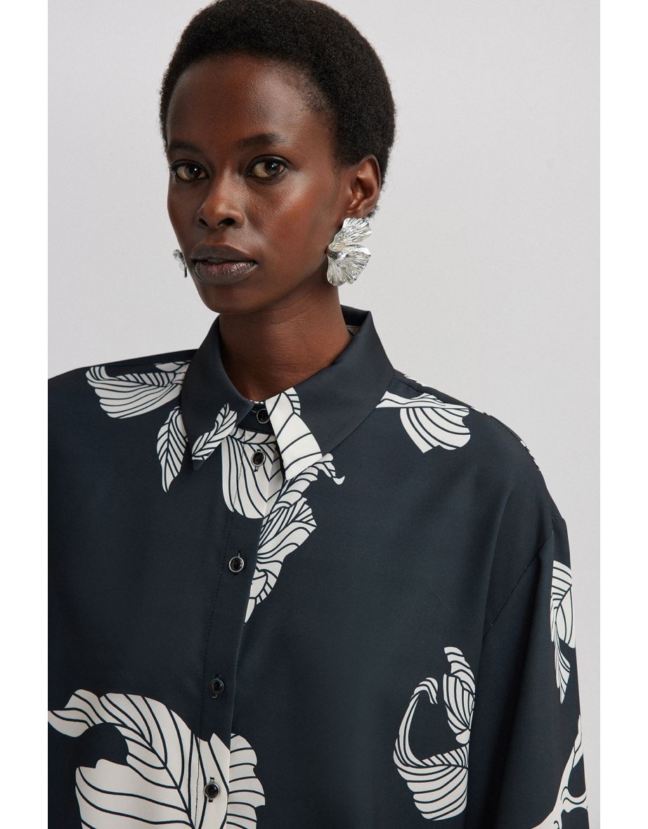 PATTERNED SATIN SHRIT - 4