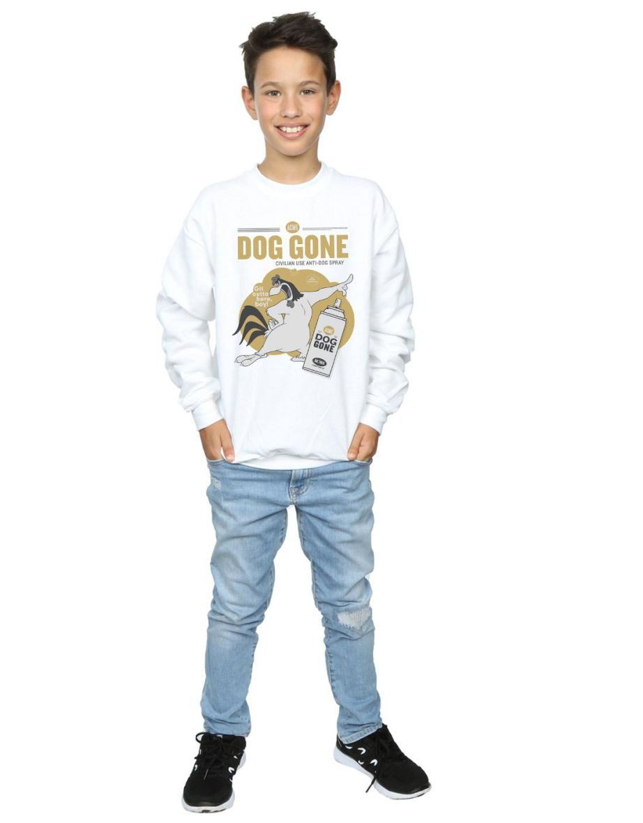 Looney Tunes Boys Foghorn Leghorn Dog Gone Sweatshirt - White - 3