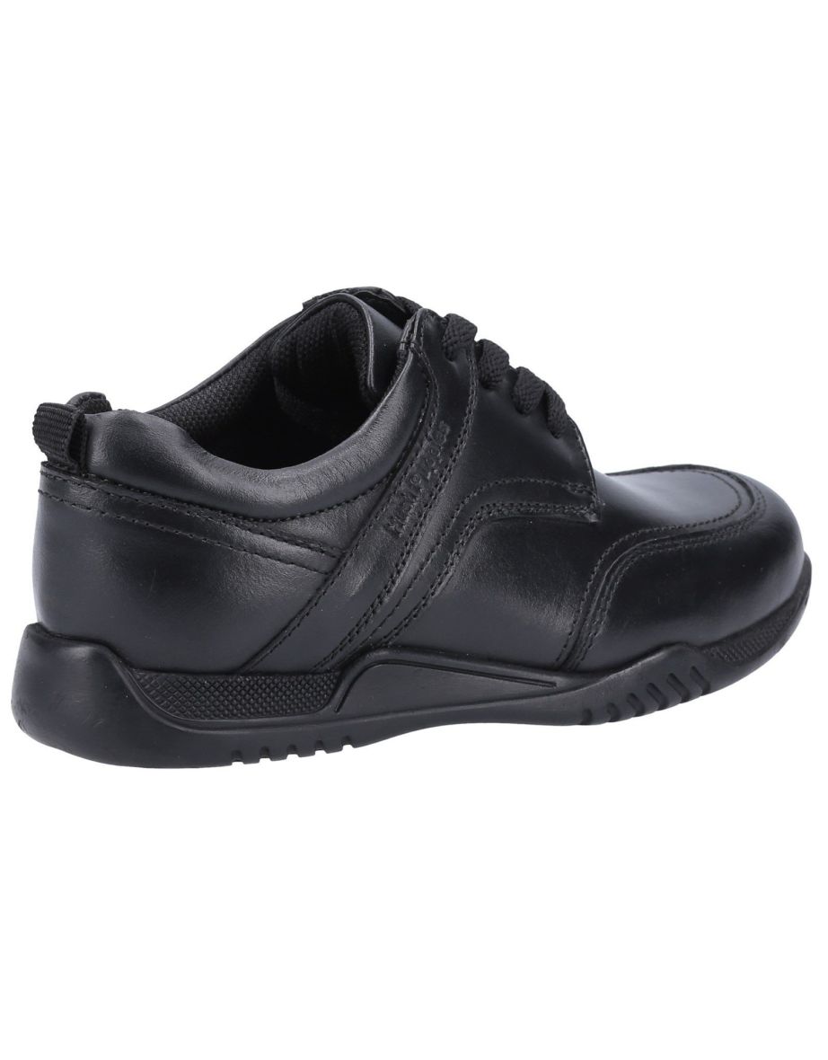 Hush Puppies Boys Harvey Leather School Shoes - Black - 3
