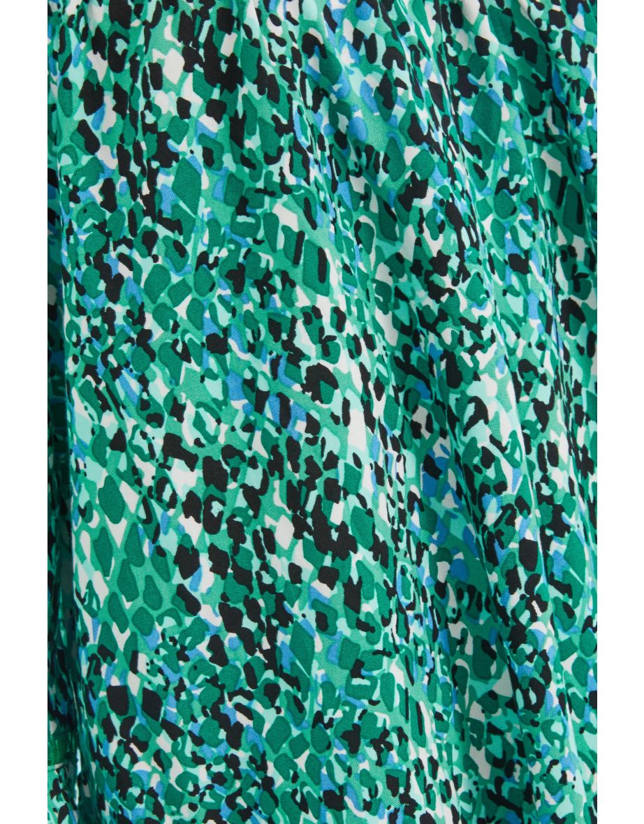 Green Leopard Print Bardot Top - 5