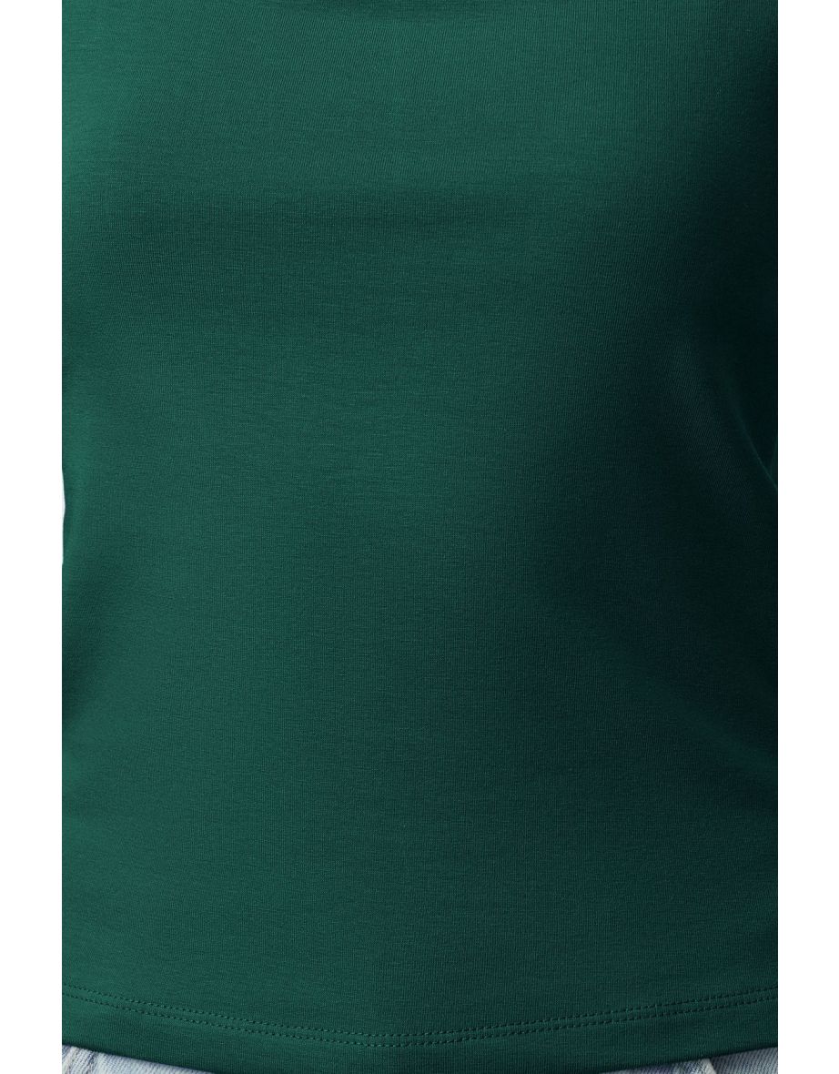 Emerald Green Straps Regular Stretchy Knitted Undershirt - 6