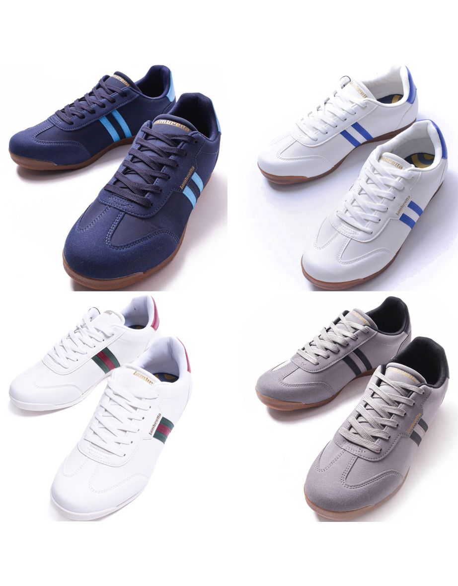 Lambretta Mens Tackle Retro Low Rise Mod Trainers Sneakers Shoes - 1