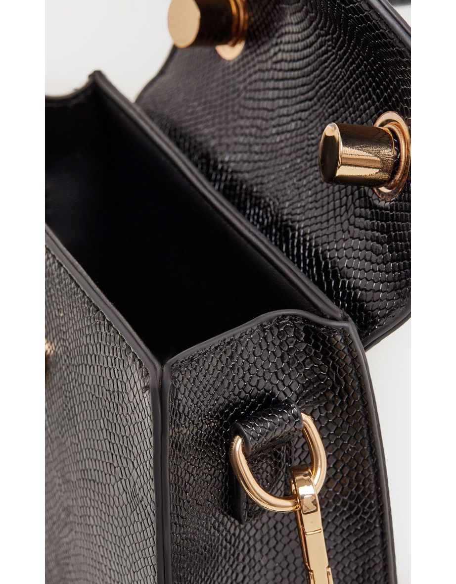 Black PU Envelope Mini Bag - 5