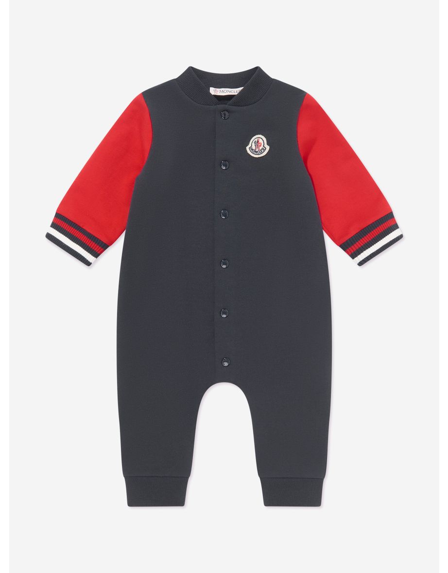 Moncler Enfant Baby Boys Logo Romper in Navy