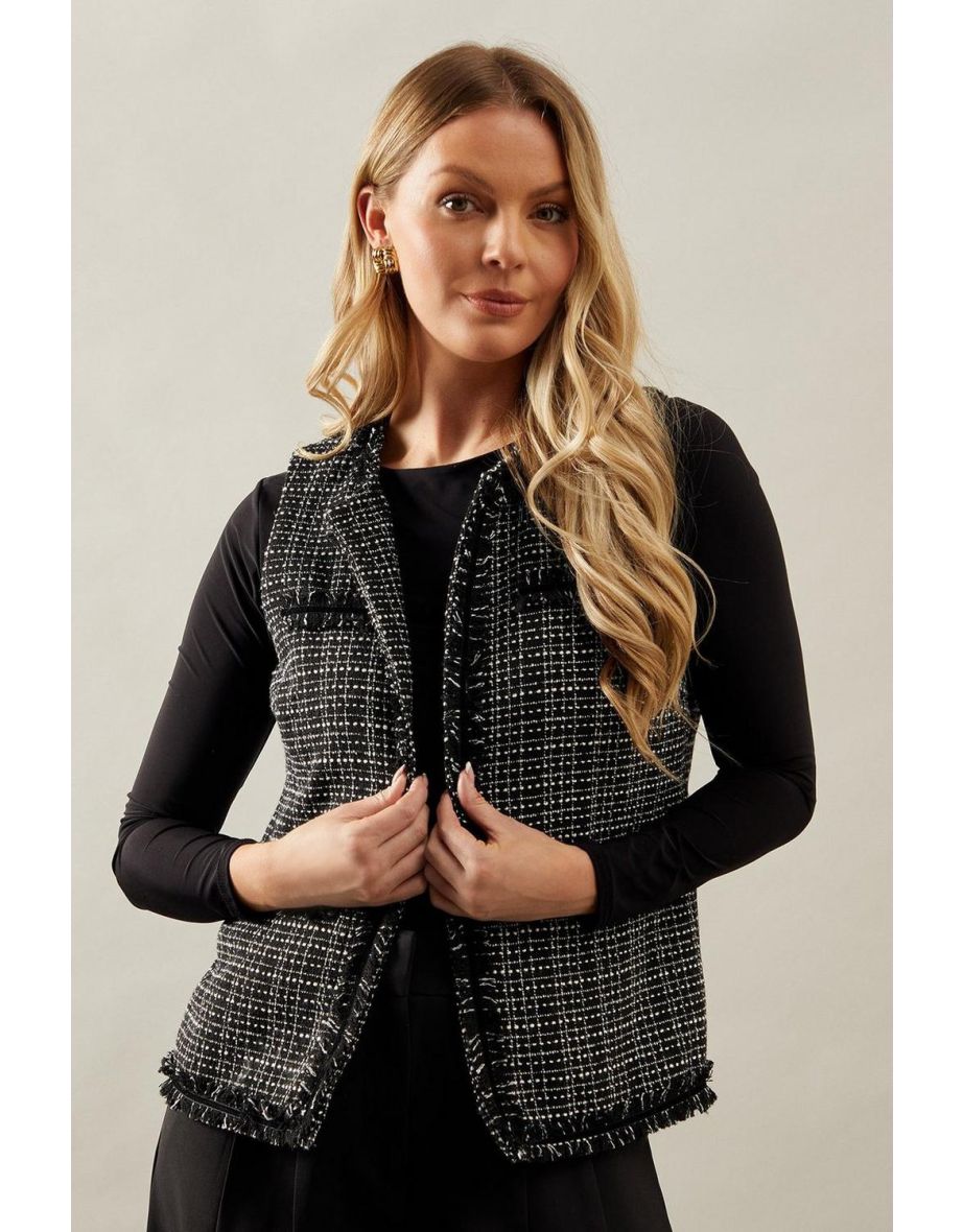Sleeveless Tweed Jacket