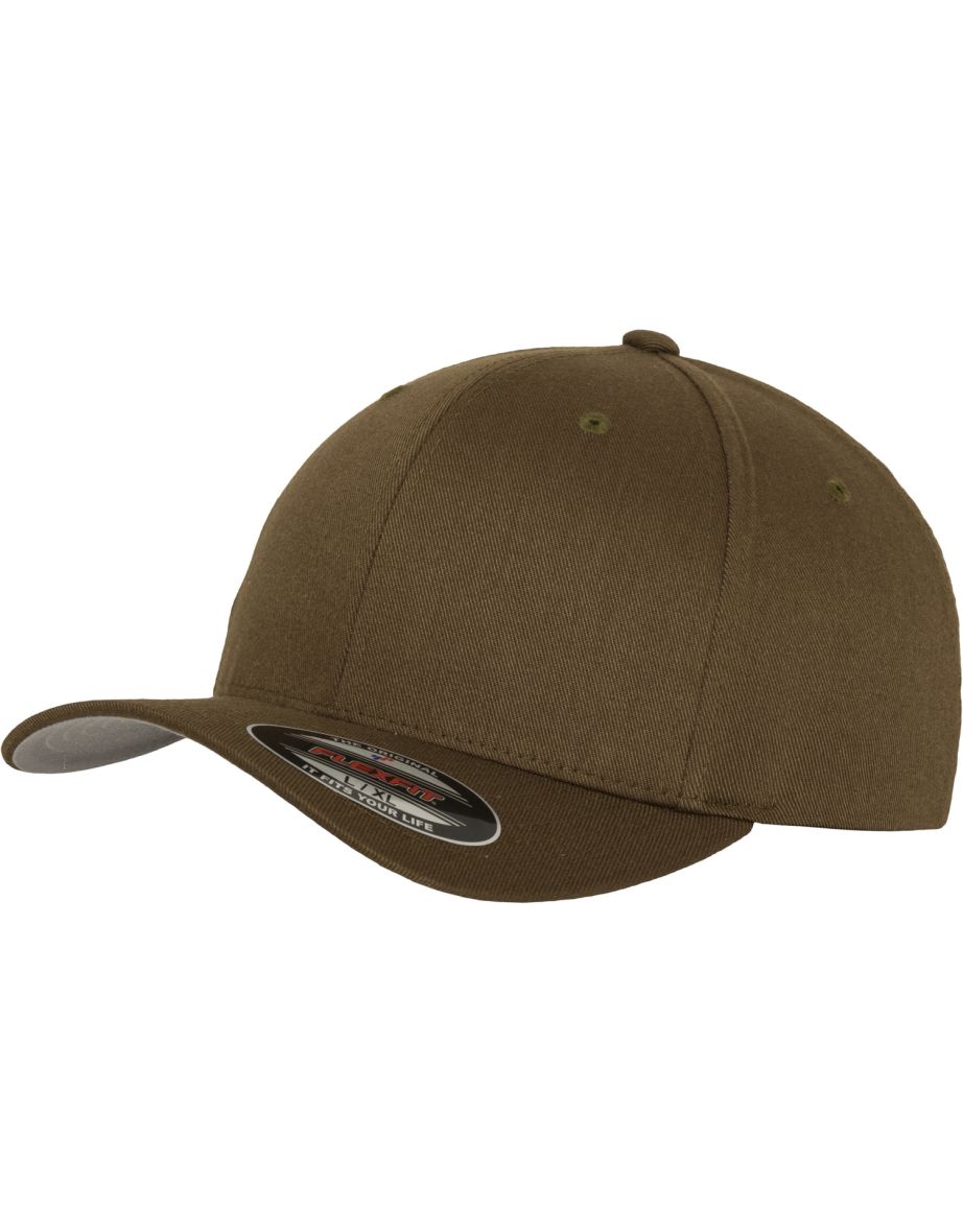 Yupoong Mens Flexfit Fitted Baseball Cap - Olive