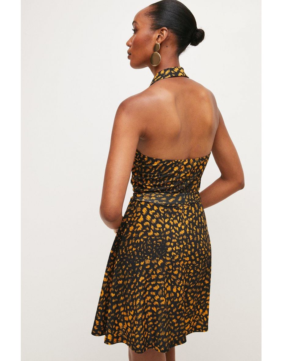 Animal Print Jersey Skater Mini Dress - 2