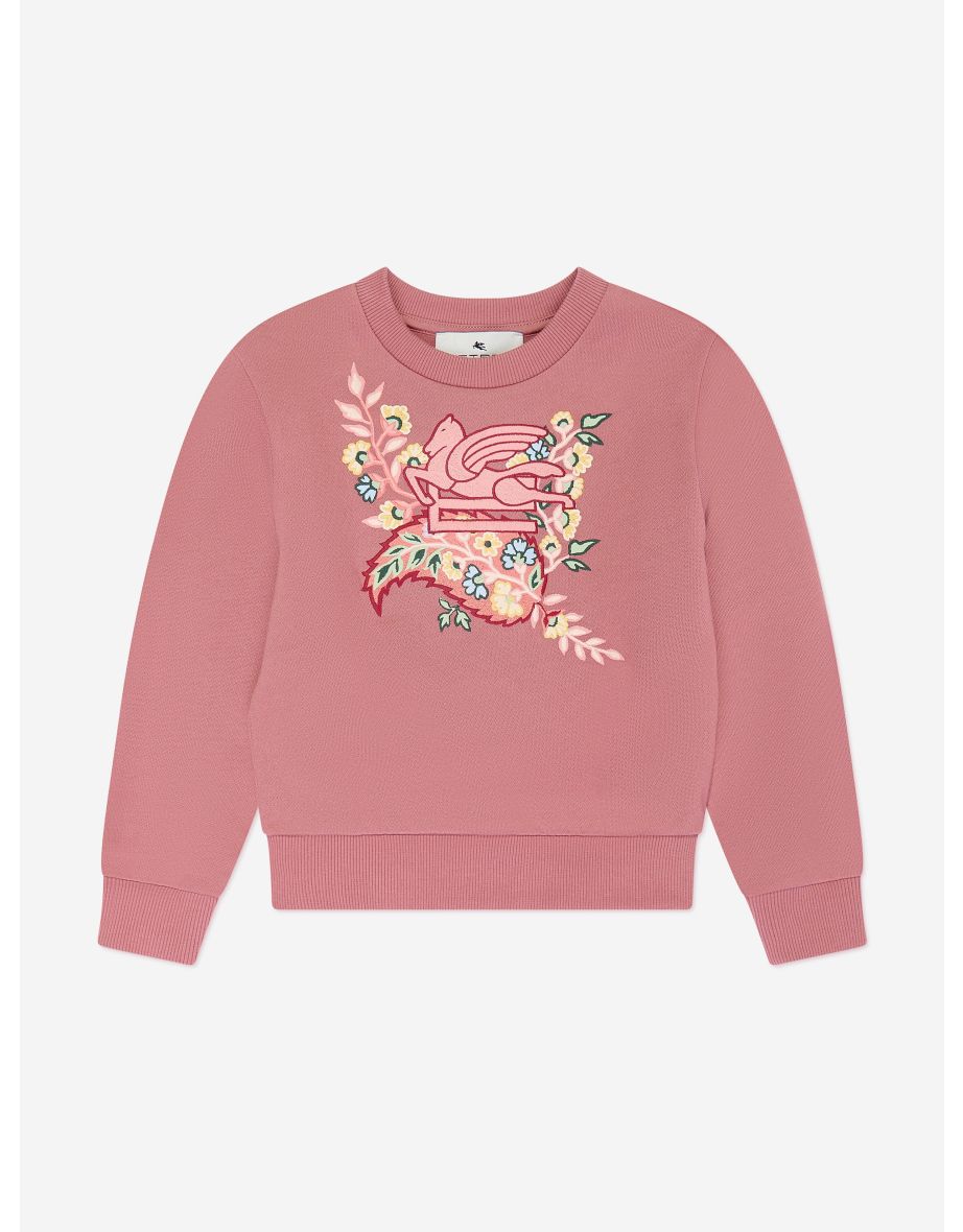 Girls Pegaso Logo Sweatshirt in Pink