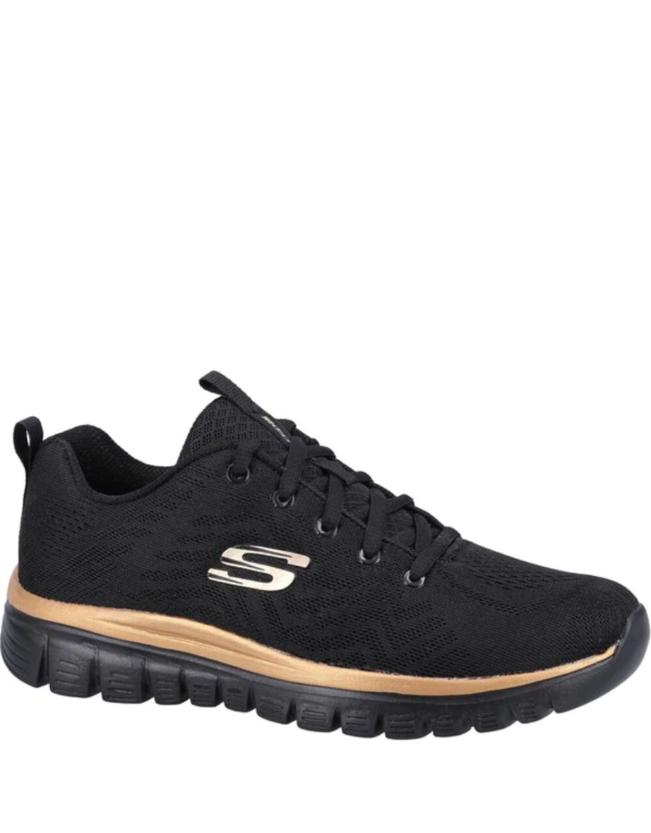 Black and hotsell gold womens skechers