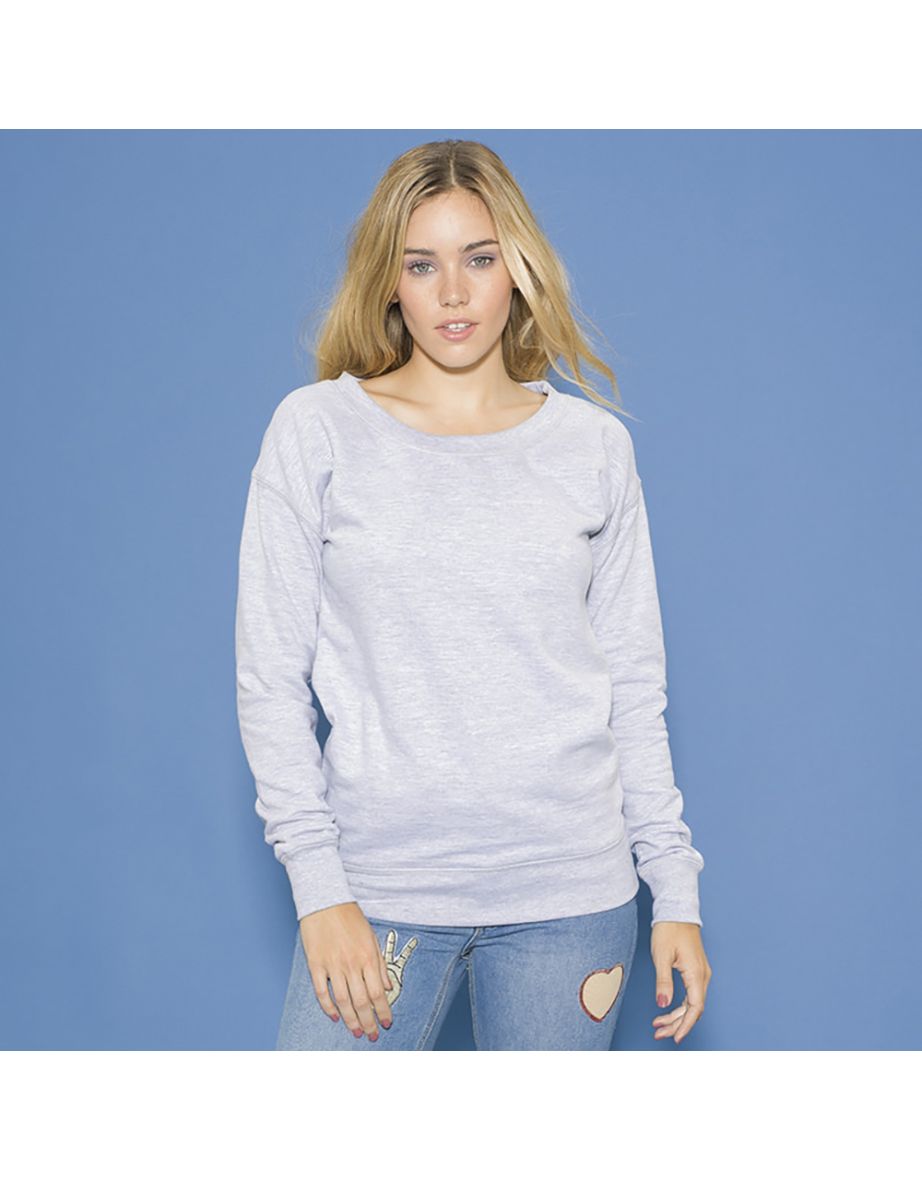 AWDis Hoods Womens/Ladies Girlie Fashion Sweatshirt - Heather Grey