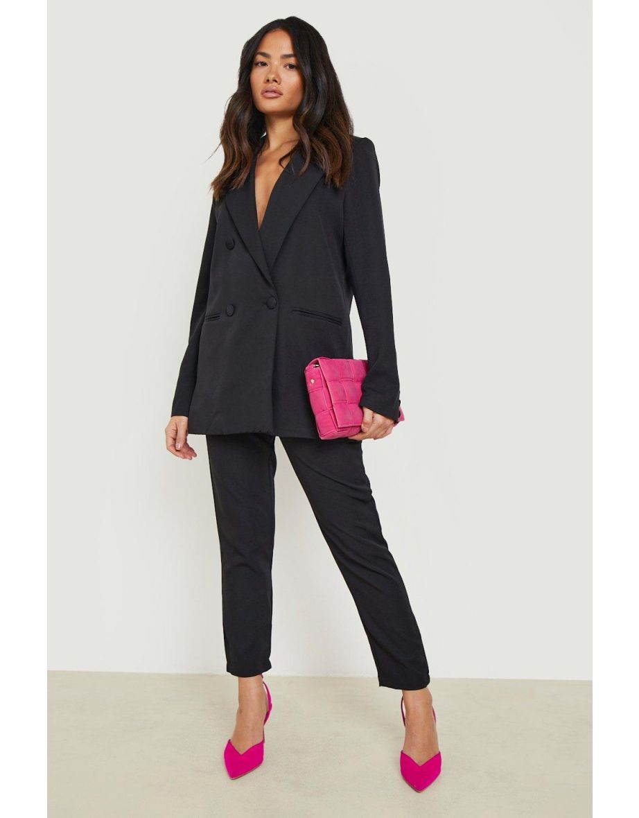 Tailored Ankle Grazer Trousers - black