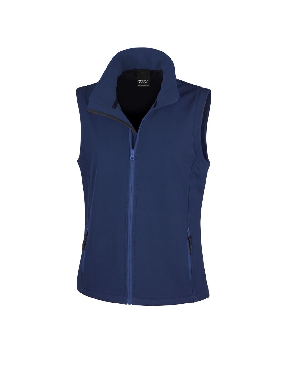 Result Core Womens/Ladies Printable Softshell Bodywarmer - Navy
