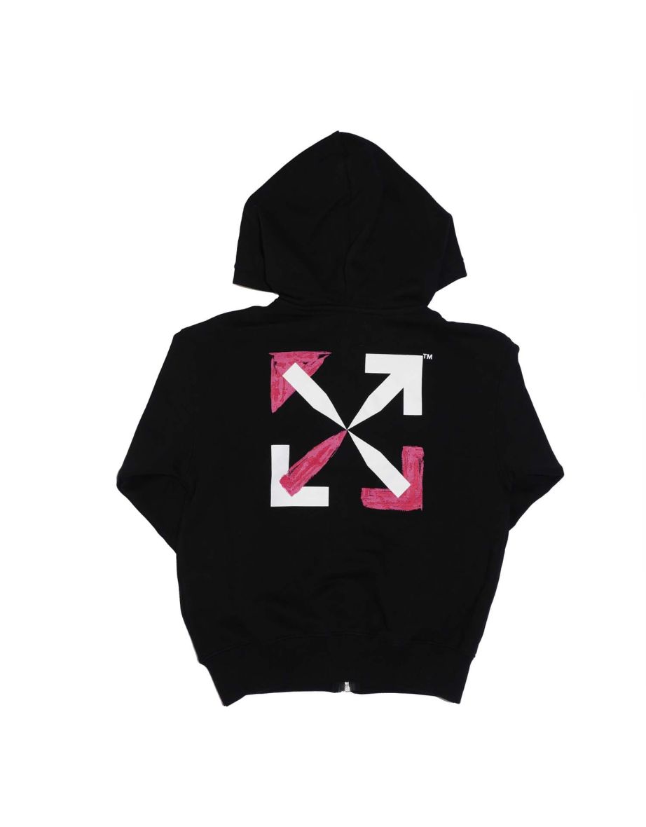 Girl's Off White Juniors Shape Zip Hoodie in Black - 1