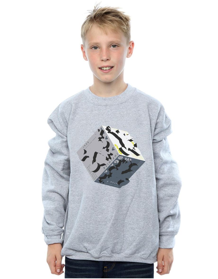Disney Boys Mickey Mouse Cube Sweatshirt - Sports Grey