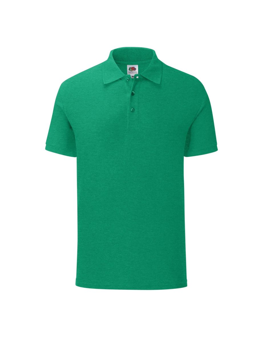 Fruit Of The Loom Mens Iconic Polo Shirt - Heather Green