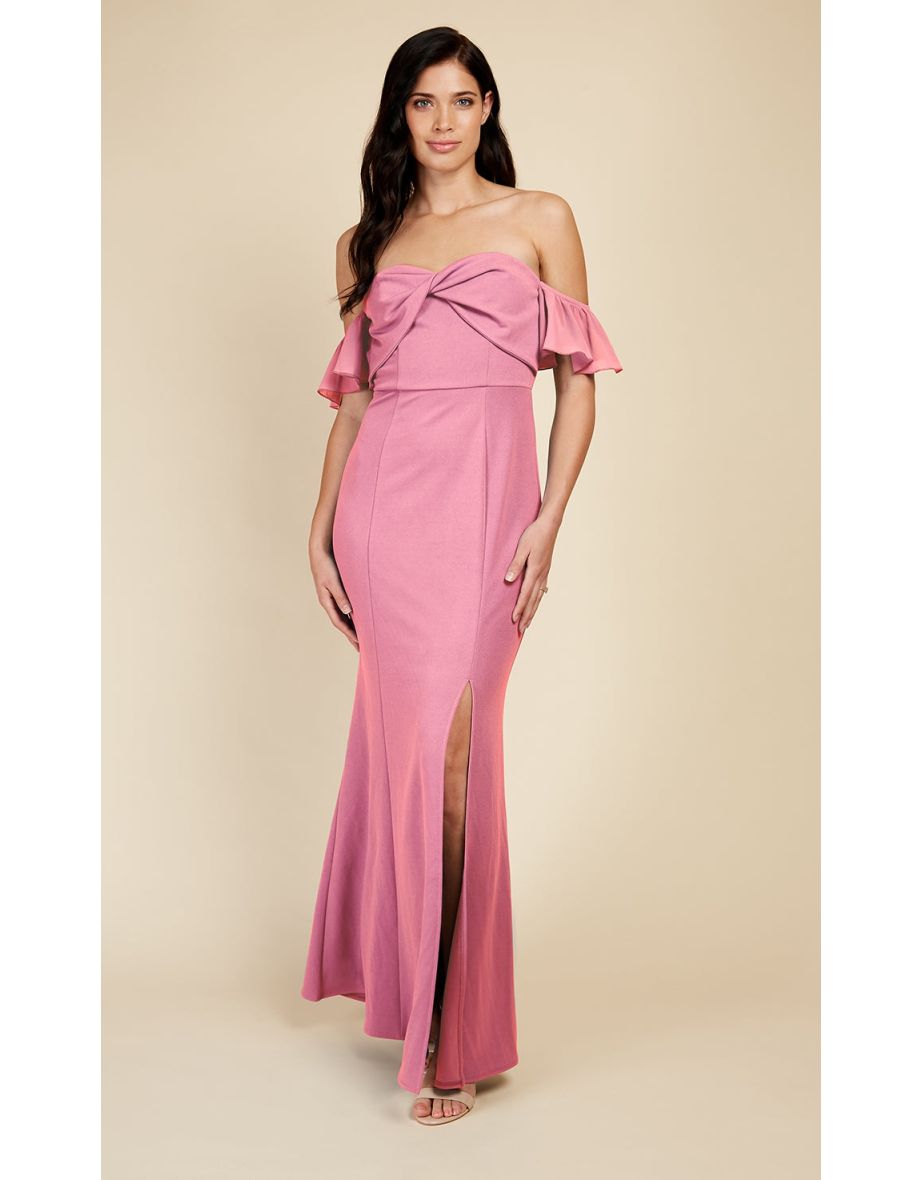 Bardot maxi bridesmaid dress best sale