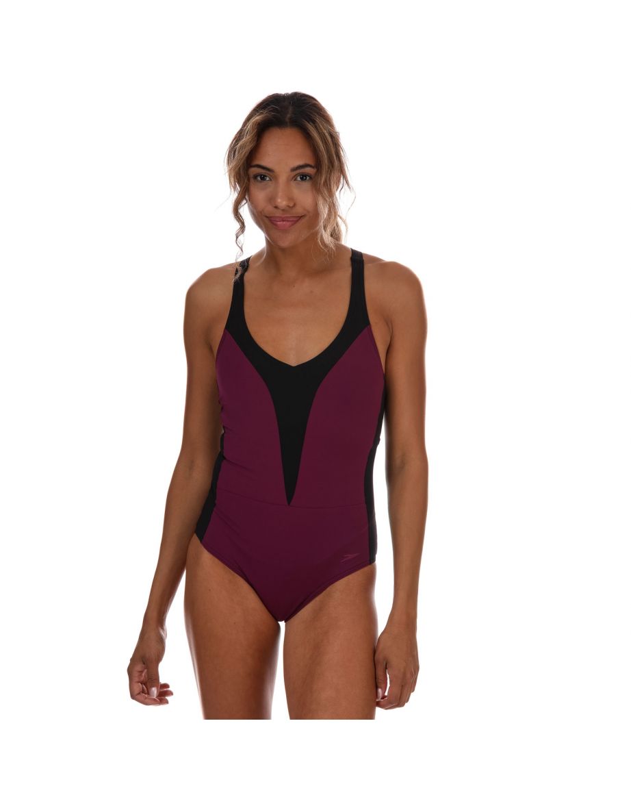 Women's Speedo Sculpture OpalLux Swimsuit in Purple