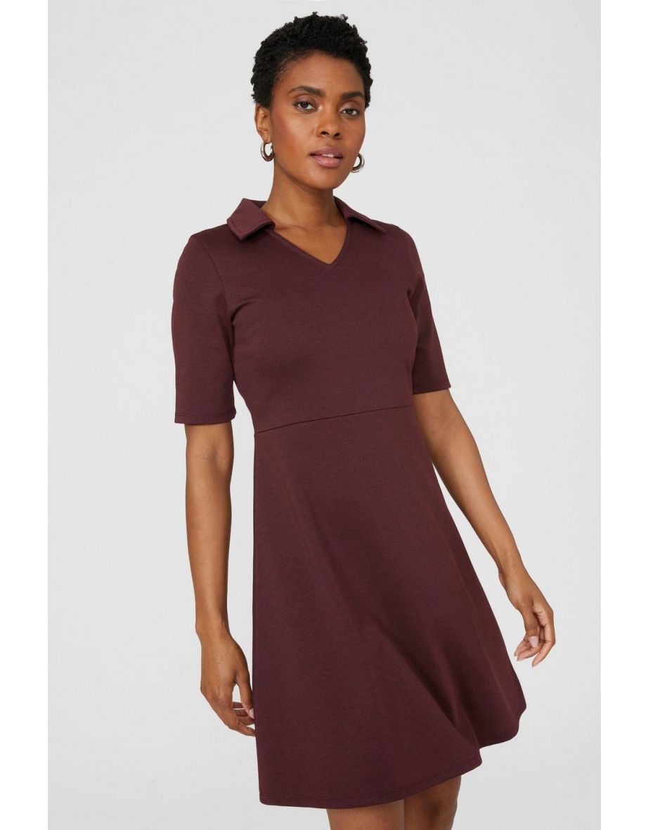 Ponte fit and outlet flare dress