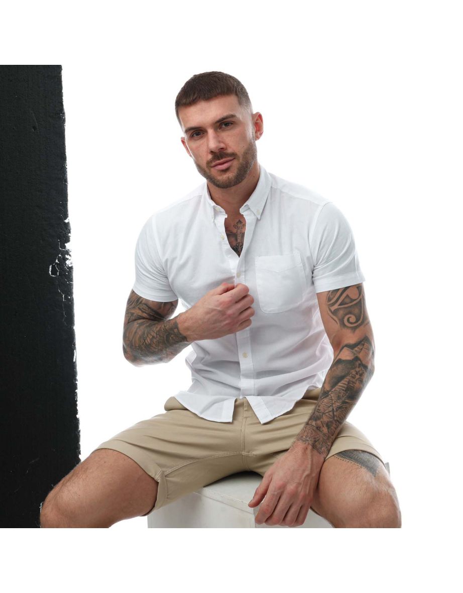Men's Jack Jones Oxford Short Sleeve Shirt in White - 3