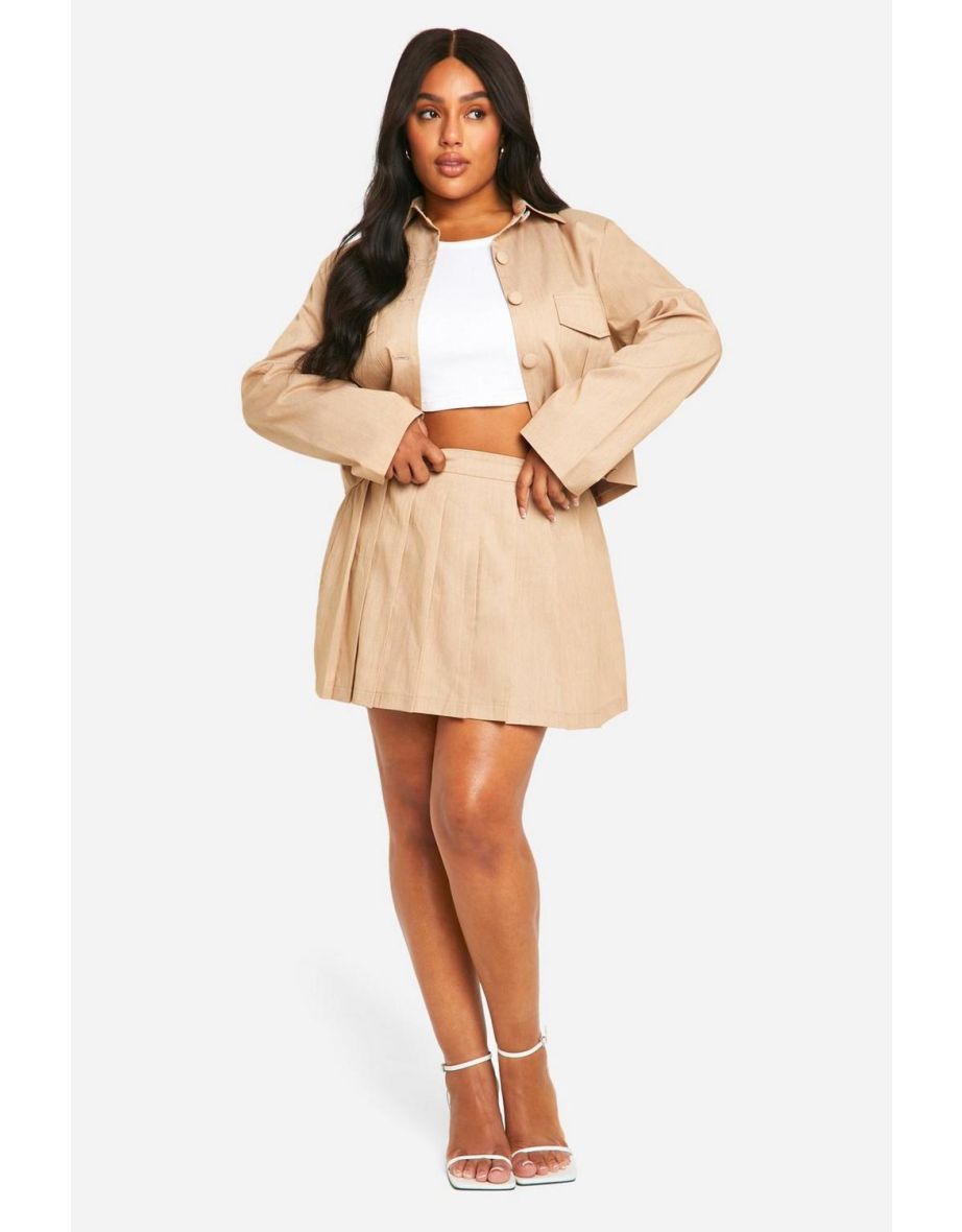 Plus Tailored Pleated Skirt