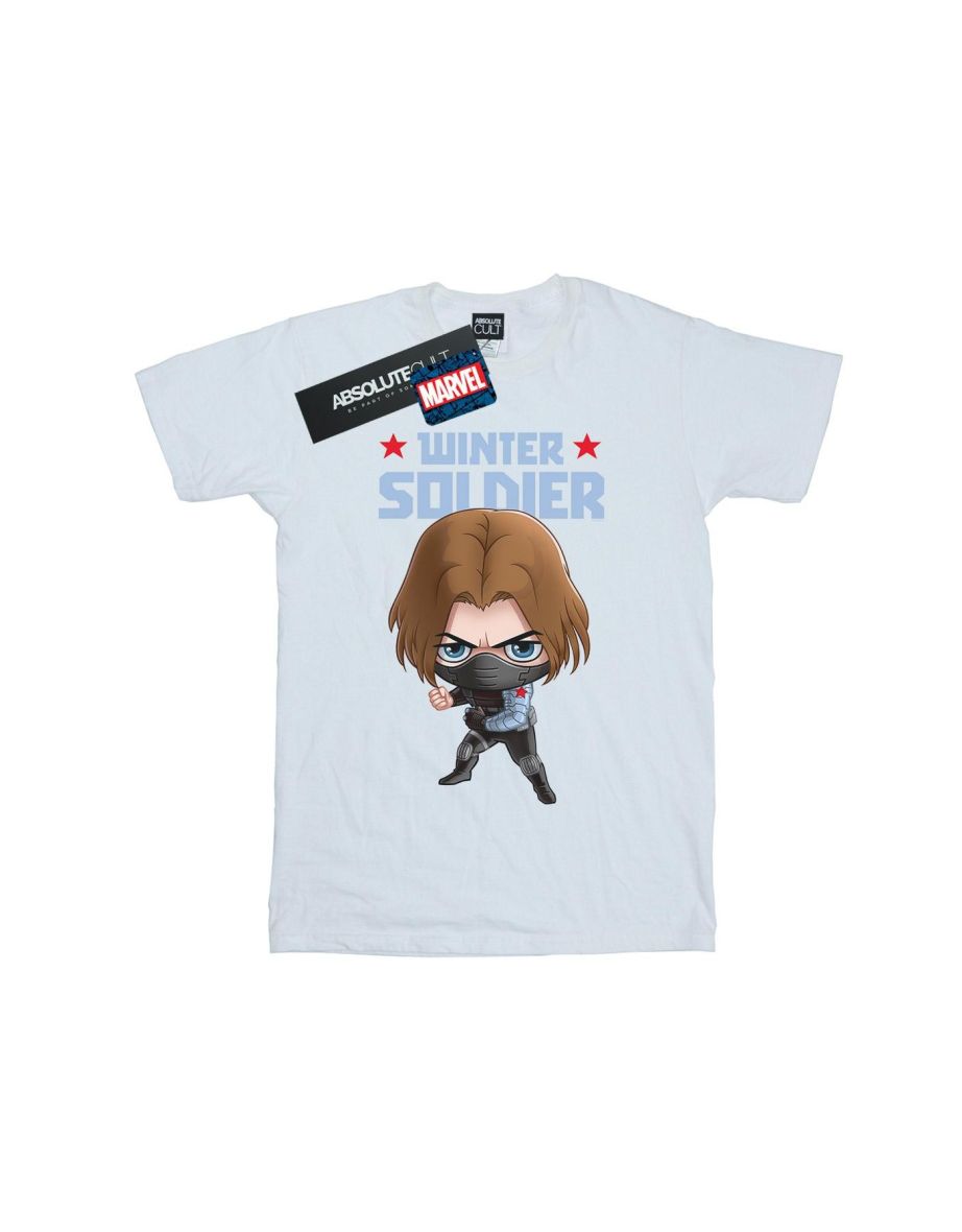 Marvel Boys Winter Soldier Bucky Toon T-Shirt - White - 1