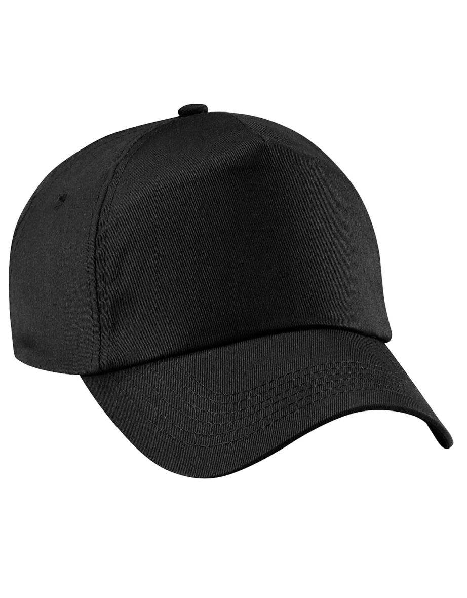 Beechfield Unisex Plain Original 5 Panel Baseball Cap - Black